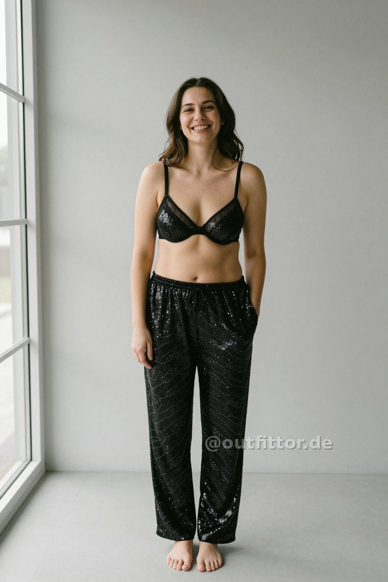 Black pajamas with wave pattern — Outfit #125