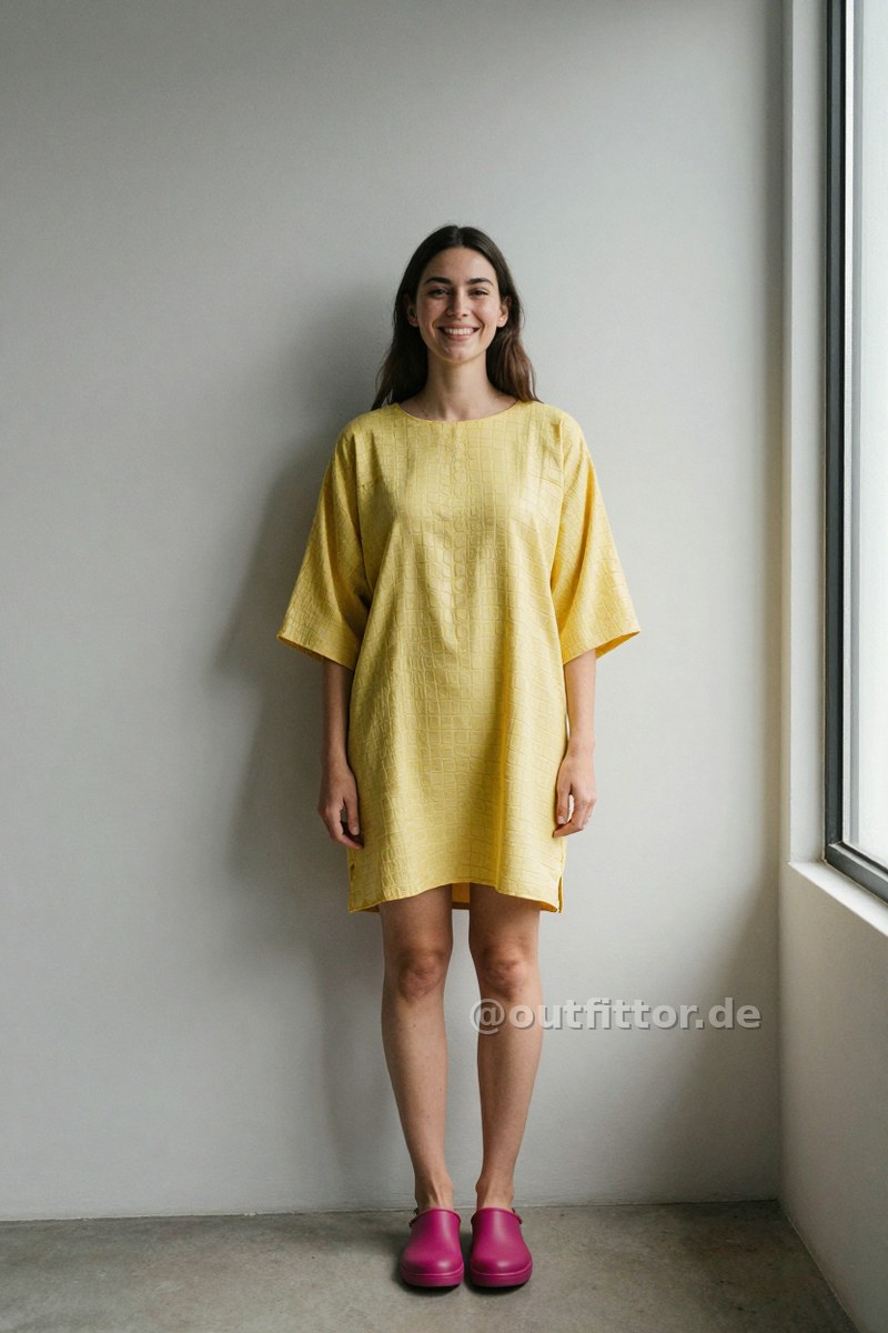 Tunic and magenta rubber shoes — Outfit #193