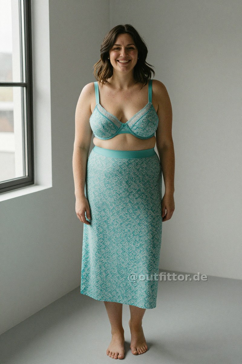 Turquoise nightgowns with wave pattern — Outfit #335