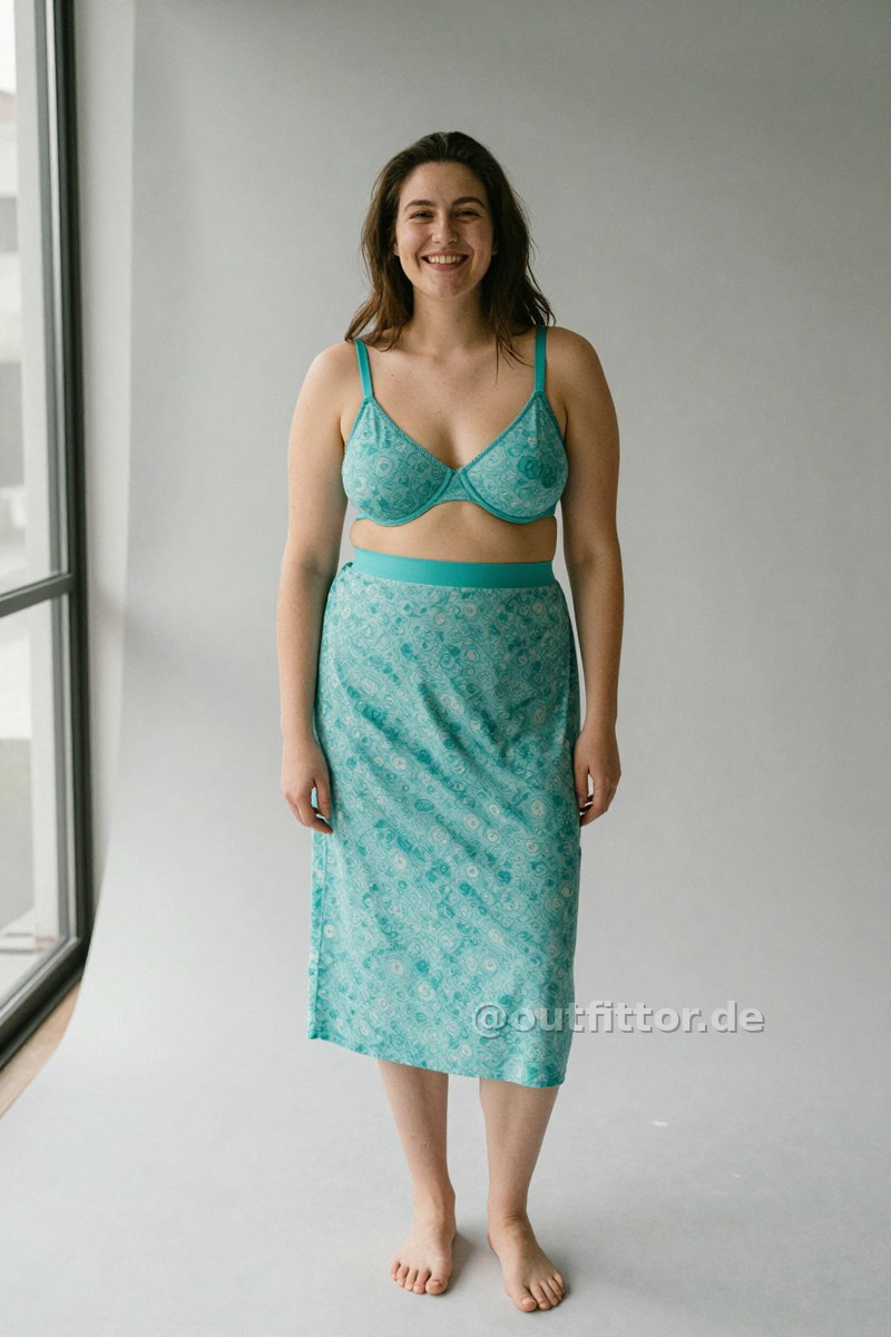 Turquoise nightgowns with print pattern — Outfit #338