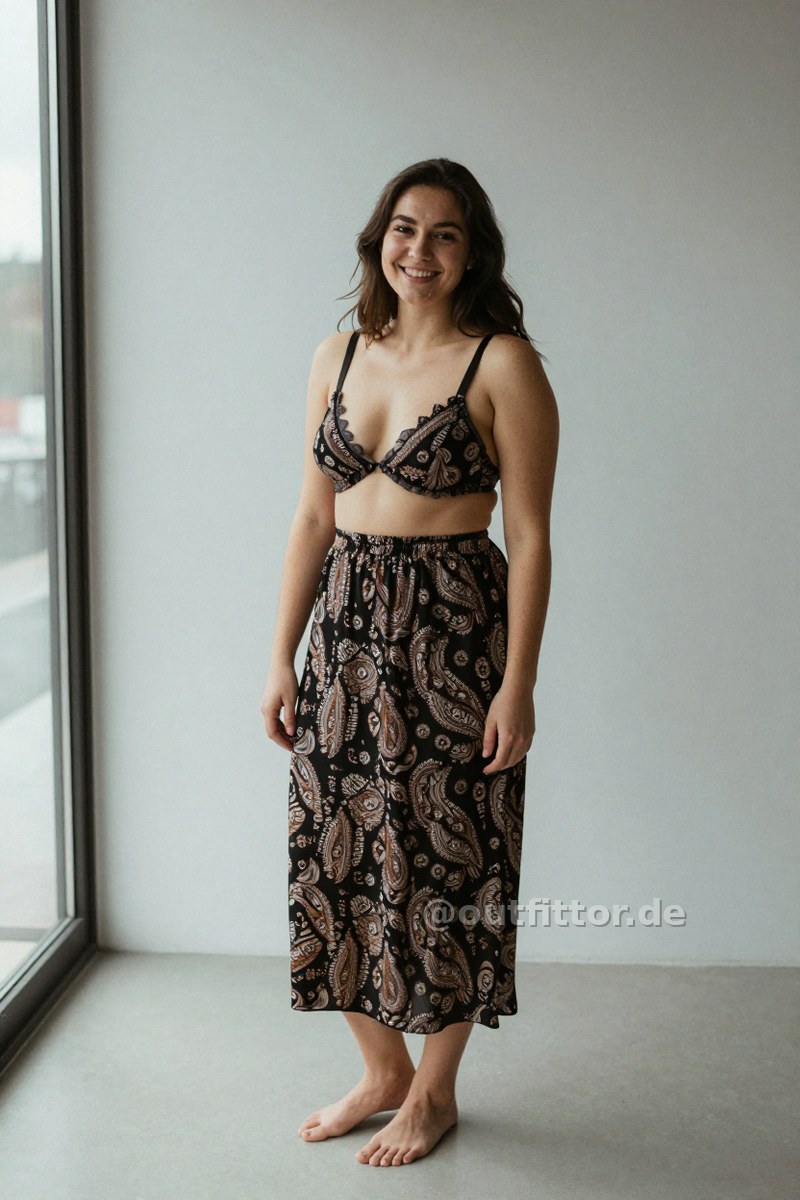 Black nightgowns with paisley pattern — Outfit #435